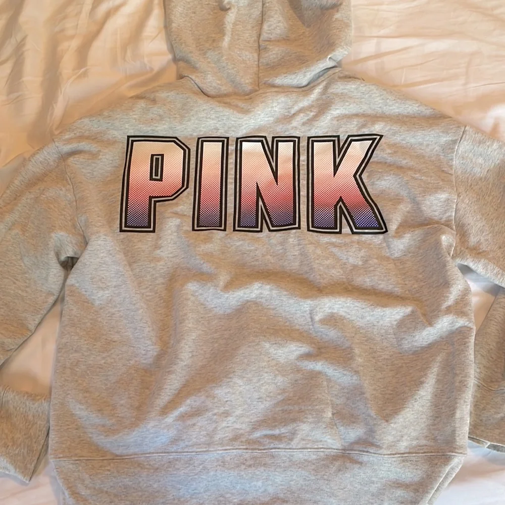 VS PINK Heather grey zip hoodie size SM - Picture 2 of 6